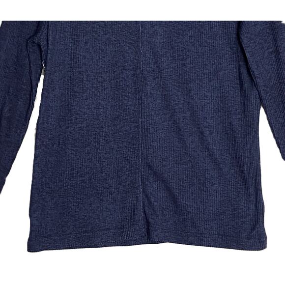 Ted Baker London T-Shirt Men's Small Ribbed Crew Neck Long Slv Navy Heather NEW - Picture 8 of 11